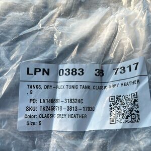 New in package Fabletics dry flex to tunic Heather Gray size small